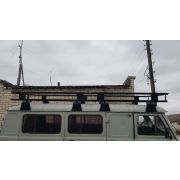БАГАЖНИК УАЗ-452 ЗУБР (2-ух секционный, с кроншт. под галогены, под веткоотсекат.8 опор)